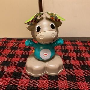 Fisher-Price Teal and Gray Dancing Moose Toy